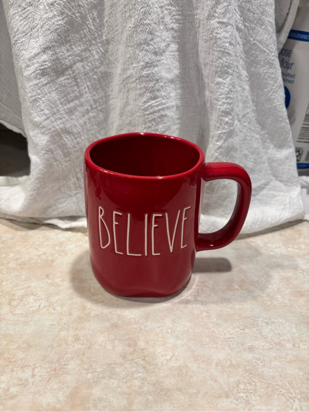 Rae Dunn Believe Red Ceramic Mug